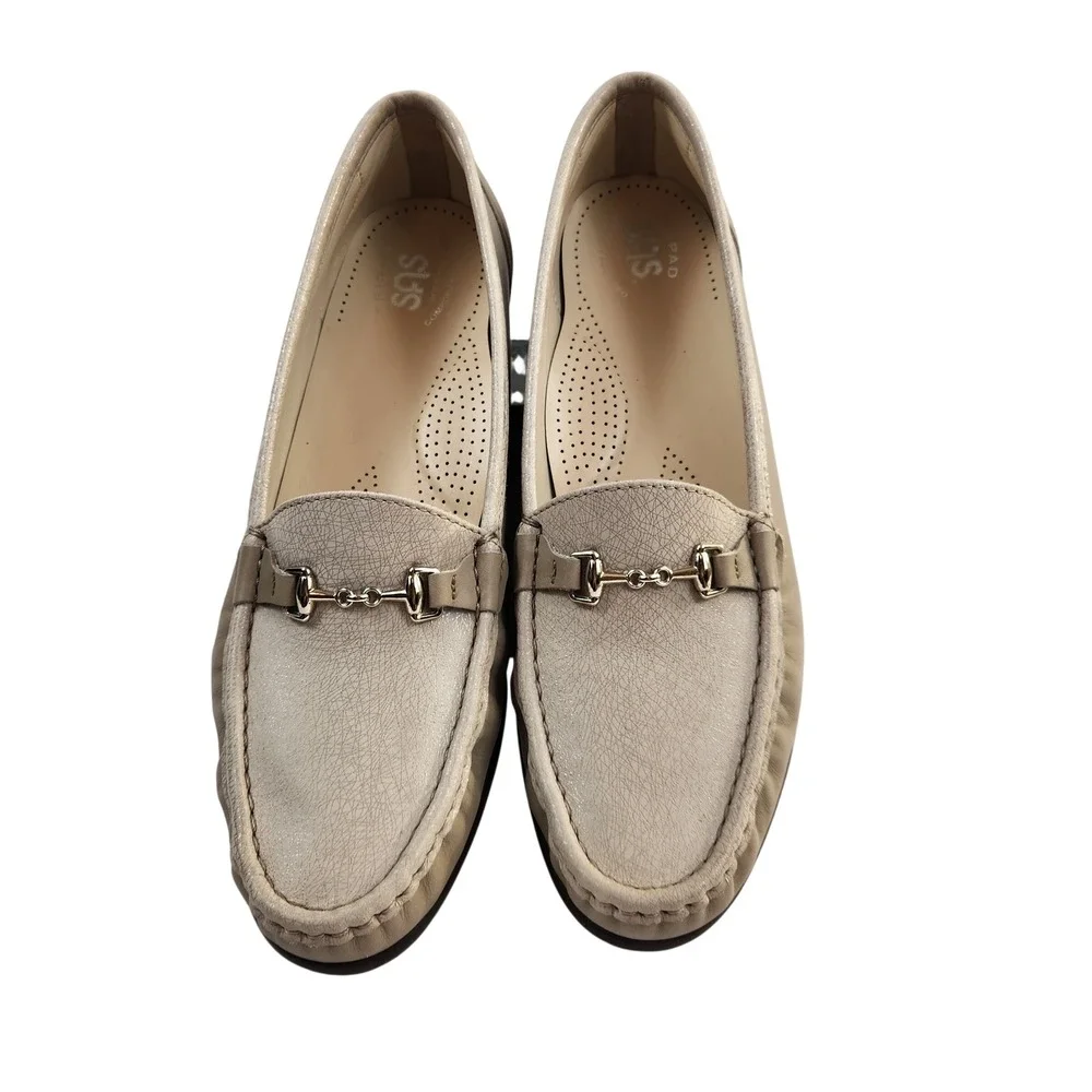 SAS Shoes Tripad Comfort Footbed Loafers Womens Size 12 N Beige Leather Slip On‎